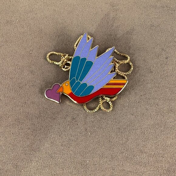 Vintage Rare LAUREL BURCH Celeste Birds Pendant and Brooch - Picture 3 of 6